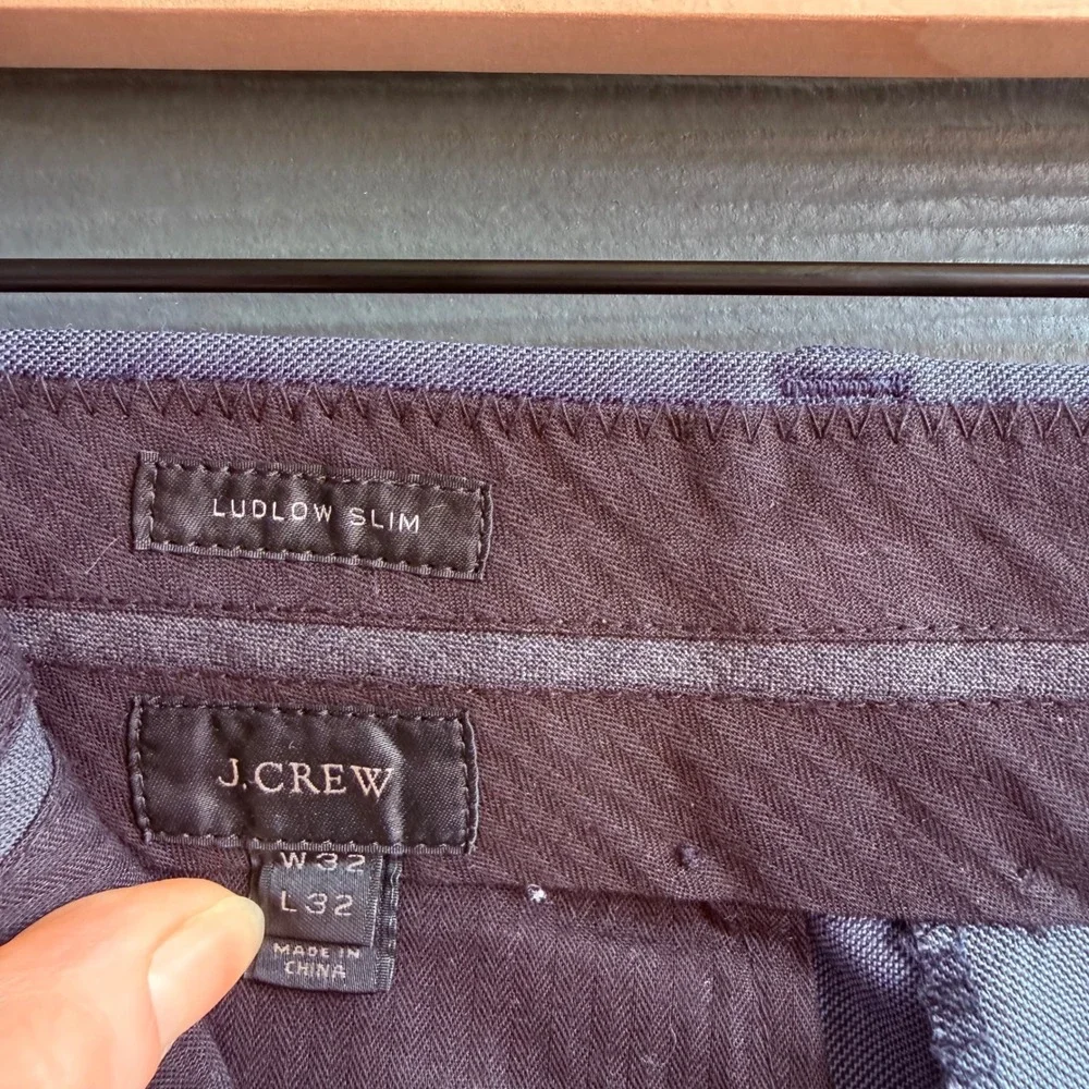 J.Crew Ludlow Slim Dress Pants Mens 32x32 Blue 100% Wool Trousers Business